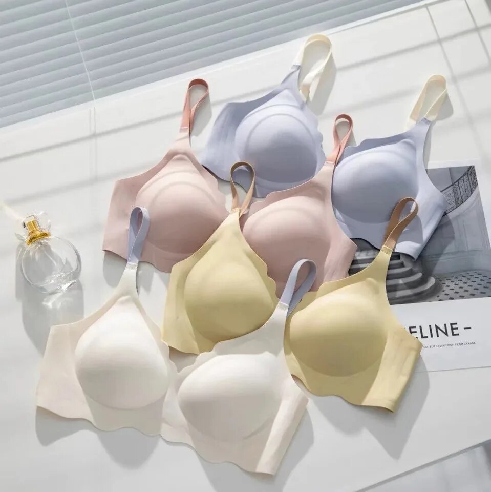 Top Womens Underwear, No Steel Ring Pure Desire Bra, Comfortable Upper Support Sling, Adjustable Beauty Back thin Sectio