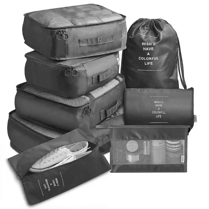 Travel Bag Organizer Set Packing Cubes for Clothes Luggage Blanket Shoes Suitcase Pouch Organizer