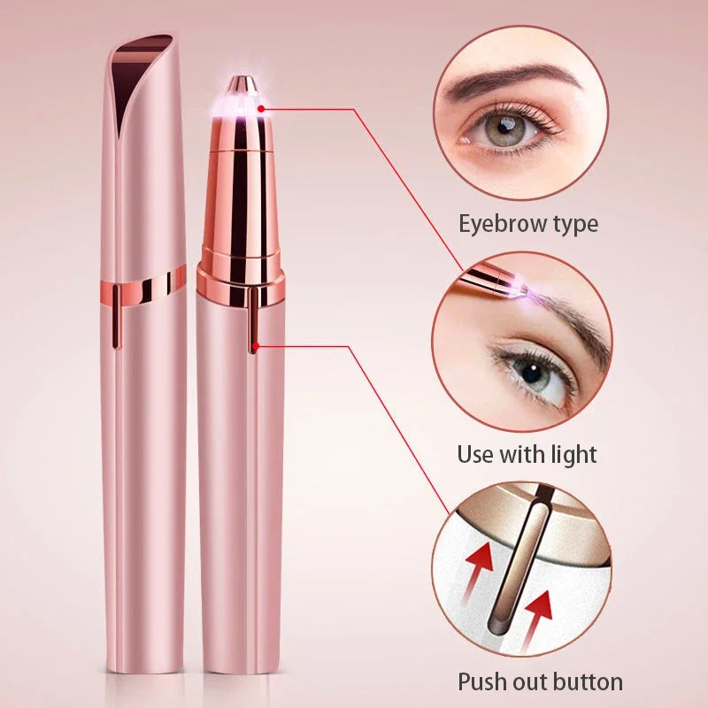 Automatic Facial Hair Remover Electric Eyebrow Trimmer Shaper Pencil USB Rechargeable for Women