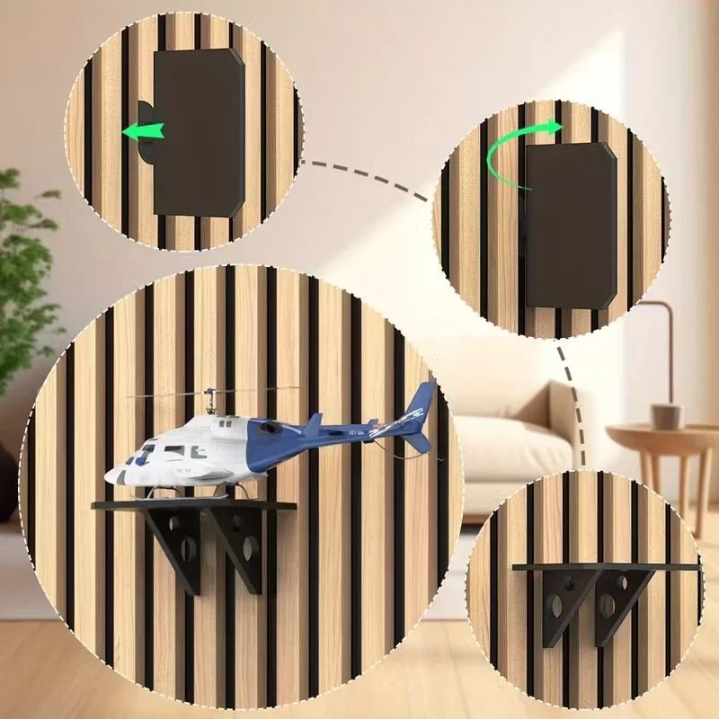 Non-Perforated Sound-Absorbing Board Bracket | Drill-Free Floating Shelf for Acoustic Panels & Studio Equipment