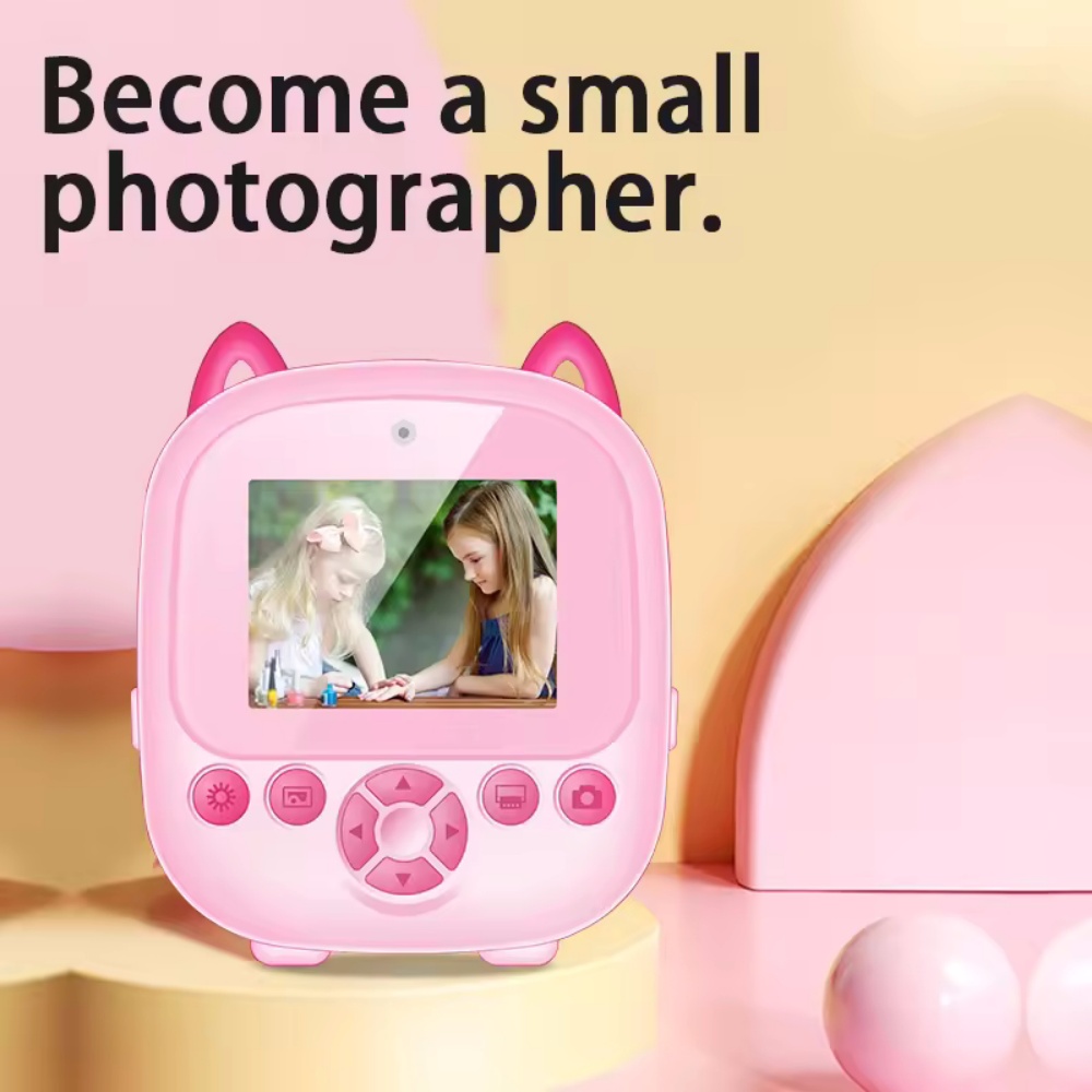 Super Cute Kids Digital Camera, 1080P Video Camera with Thermal Print Feature, Perfect for Children Birthdays