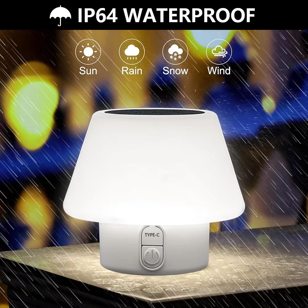 Solar Mushroom Mini Table Lamp – Portable USB & Solar Powered Night Light for Outdoor Patio, Camping & Indoor Ambience