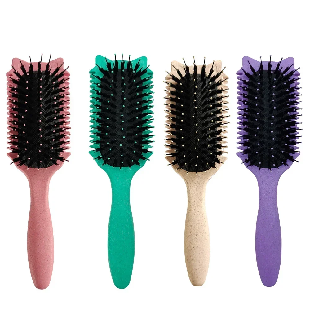 Boar Bristle Curl Defining Brush for Detangling, Shaping & Styling Curly Hair – Professional Salon Comb for Men & Women
