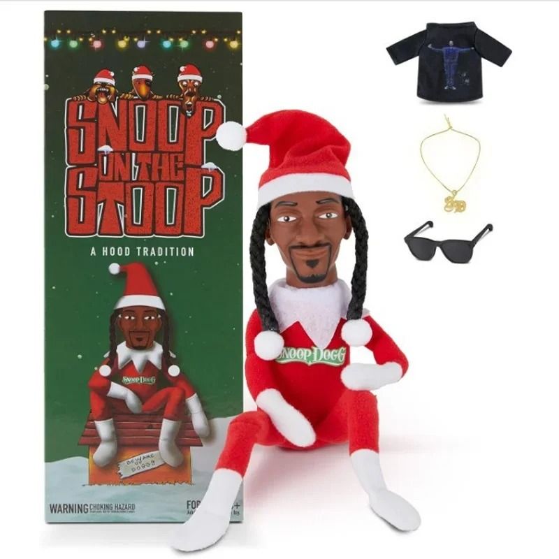 Snoop on a Stoop Christmas Plush Elf Doll Shelf Decor