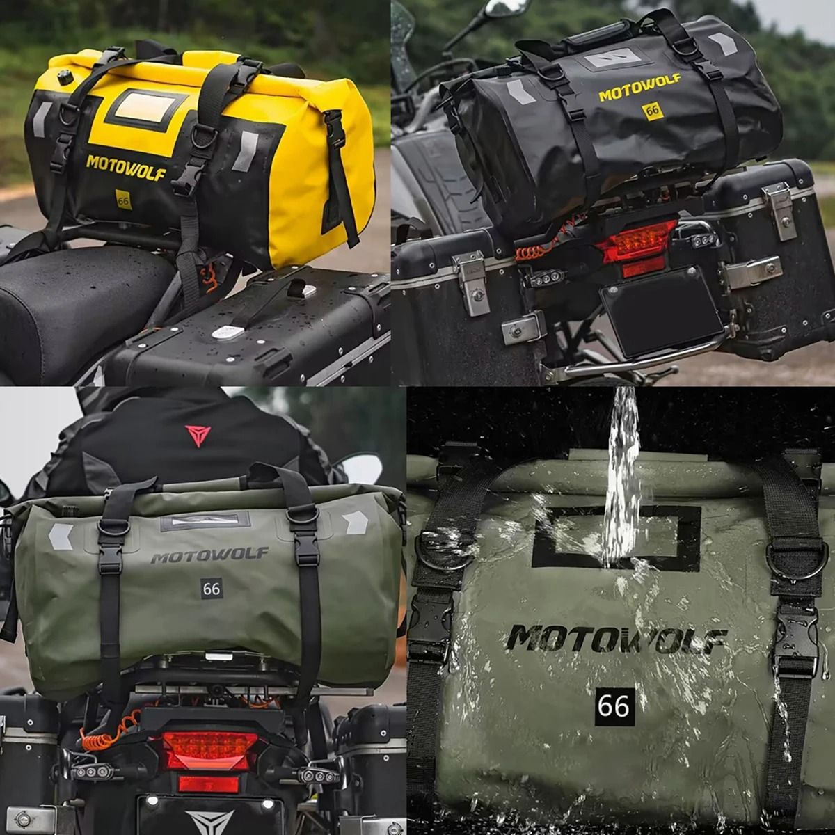 Waterproof Motorcycle Dry Bag with Reflective Design for Outdoor Travel