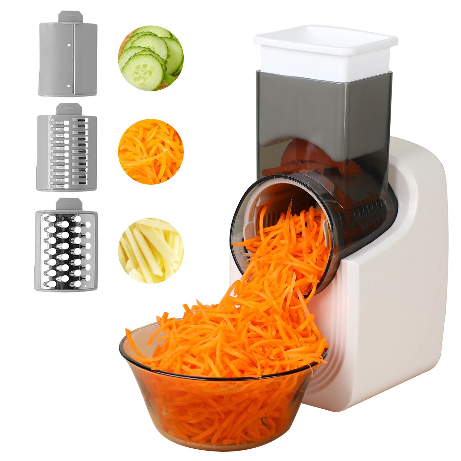 Electric Vegetable Slicer Salad Maker, Multifunctional Fruit Cutter & Cheese Grater