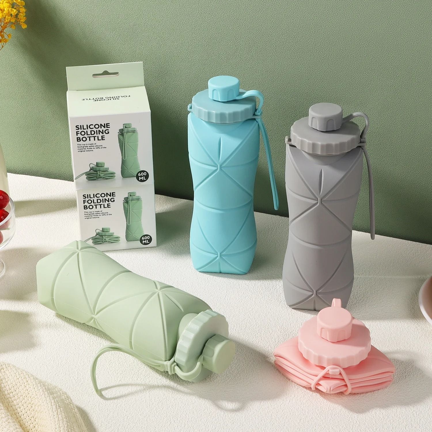 Silicone Folding Water Cup for Travel and Outdoor Use