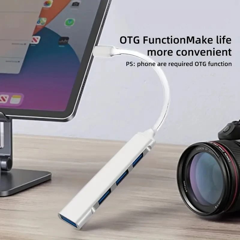 4-Port USB C Hub with USB 3.0 and OTG Support