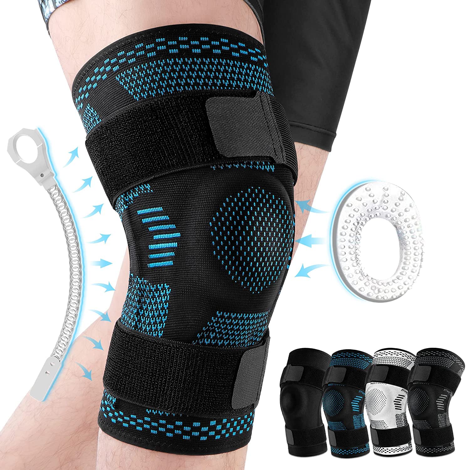 Injury Recovery Knee Pads, Sports Gel Knee Support, Patella Compression Sleeve for Meniscus Tear