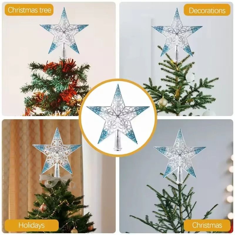Glittering Christmas Tree Star Topper