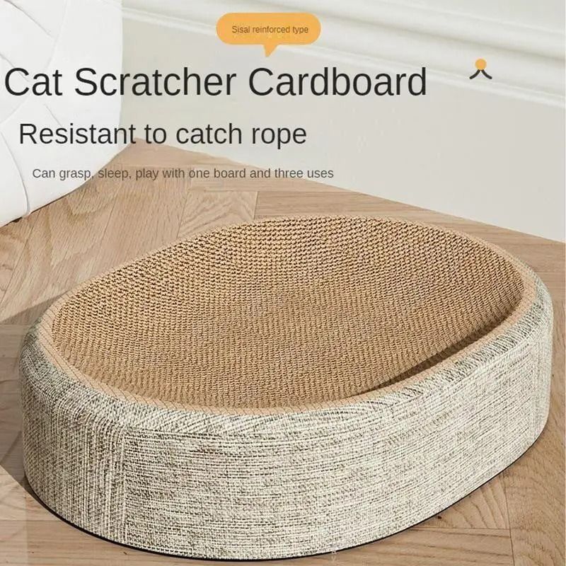 2 In 1 Cat Scratching Board Sisal Cat Scratcher Bed Furniture Protection Toy