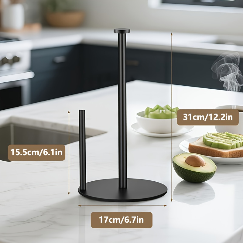 Steady Paper Roll Holder, Paper Towel Holder Countertop, Weighted Paper Towel Stand for Kitchen Bathroom