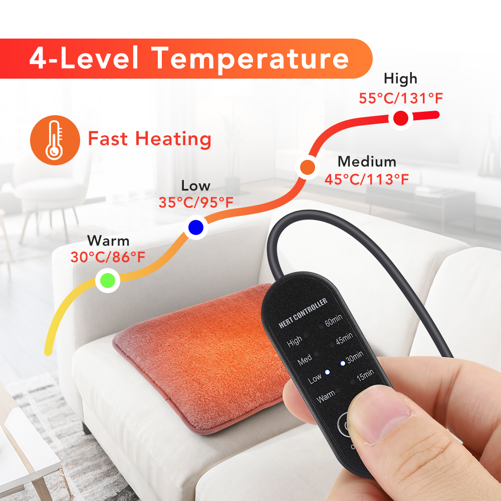USB Electric Heated Seat Cushion with Temperature Levels Portable Car Seat Heater Mat for Office Home Travel