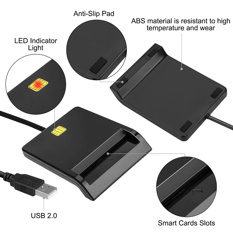 Smart Card Reader, DOD Military CAC ID Compatible with Windows & Mac OS