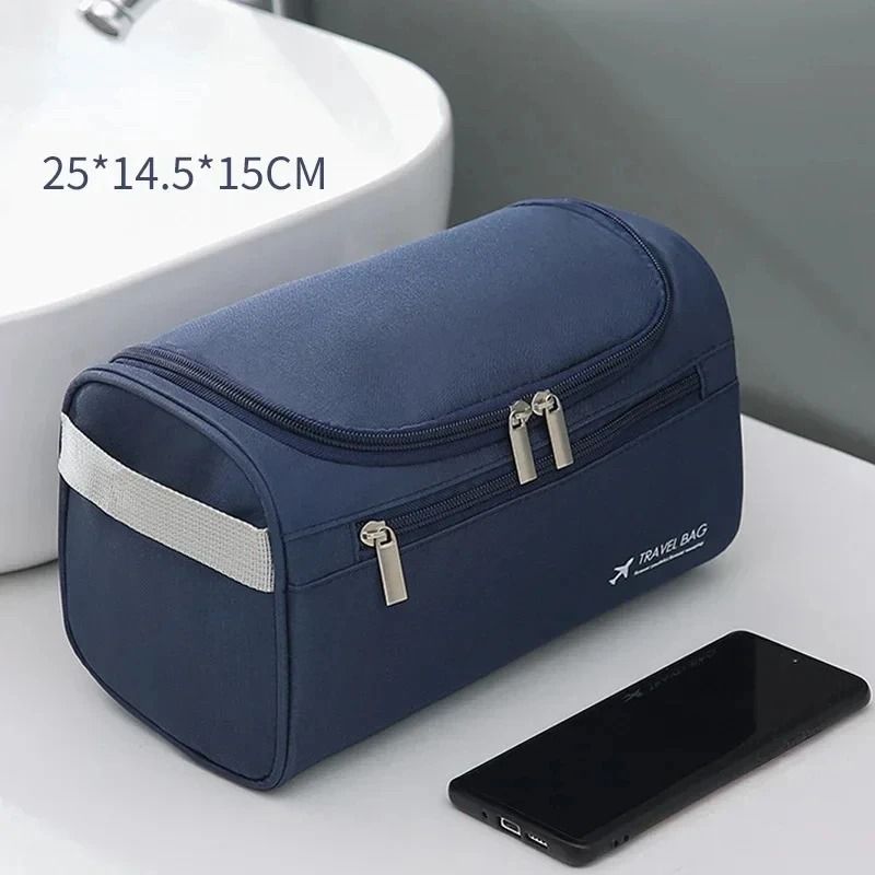 Leather Hanging Toiletry Bag Travel Dopp Kit for Men and Women