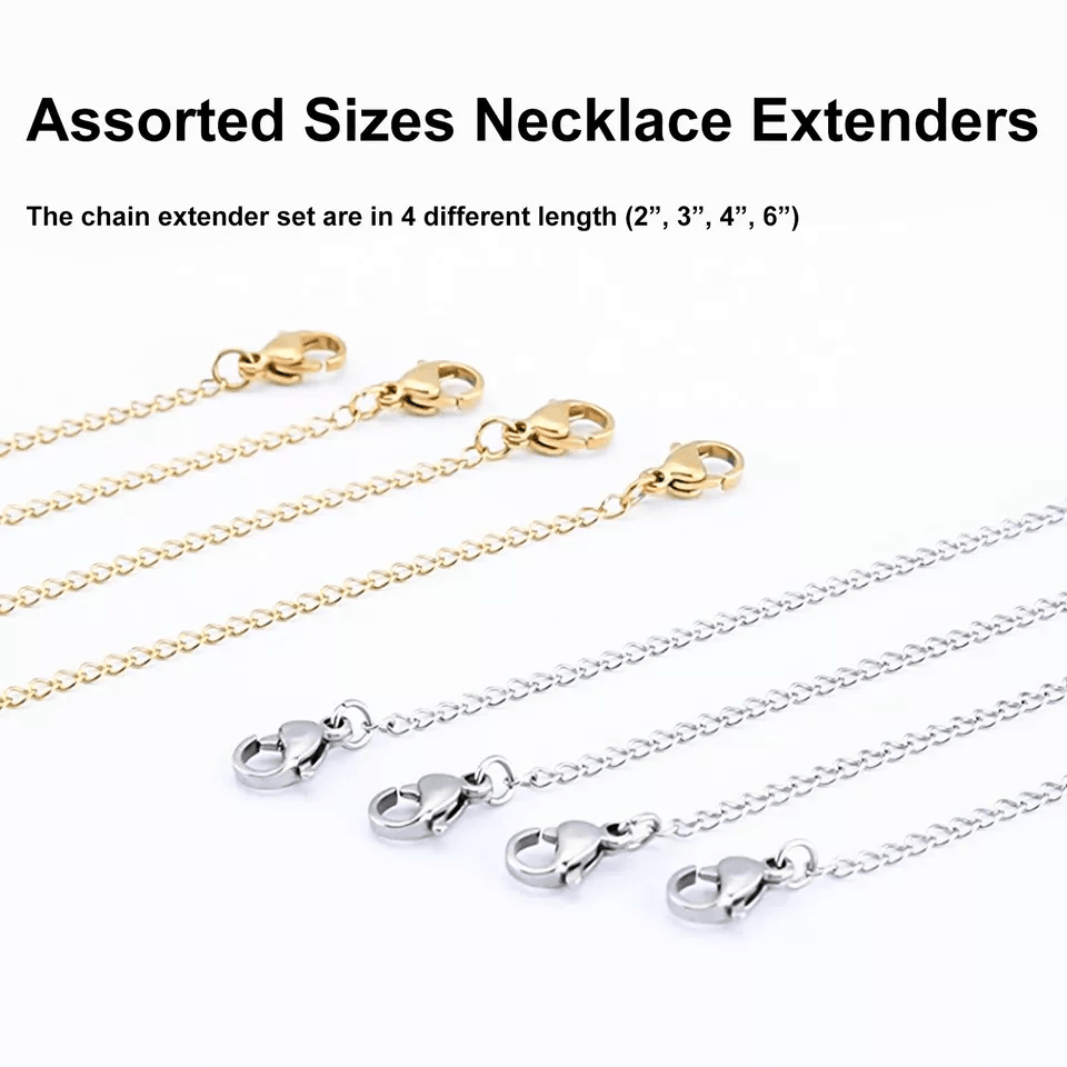 Stainless Steel Jewelry Extender Chains, Necklace Bracelet Safety Lock with Lobster Clasps