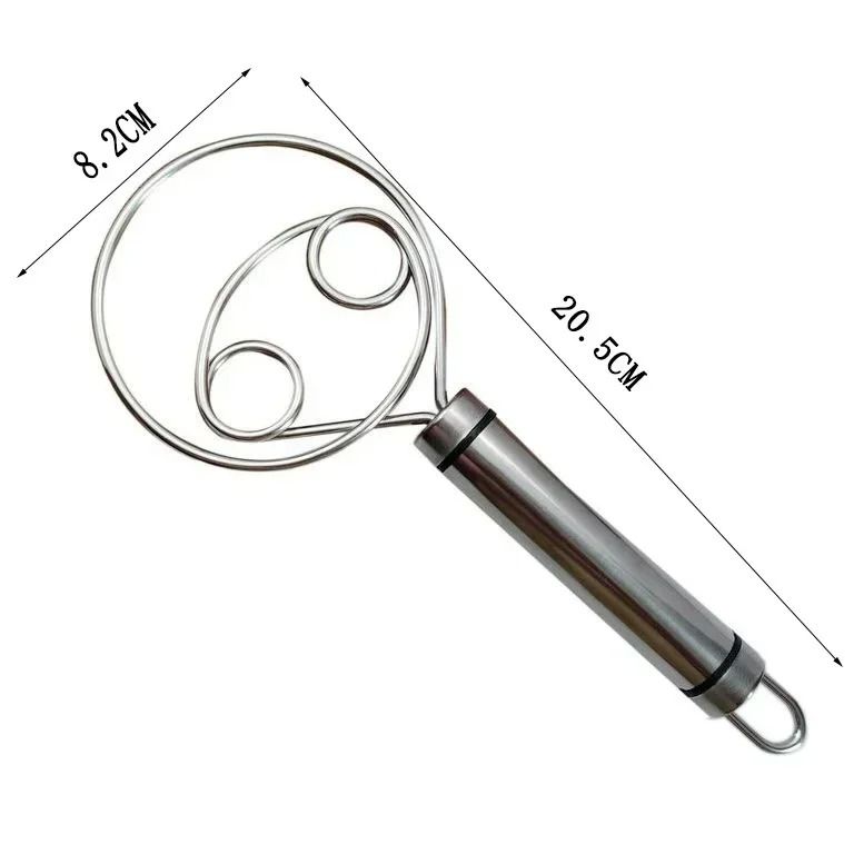 Stainless Steel Danish Dough Whisk With Wooden Handle
