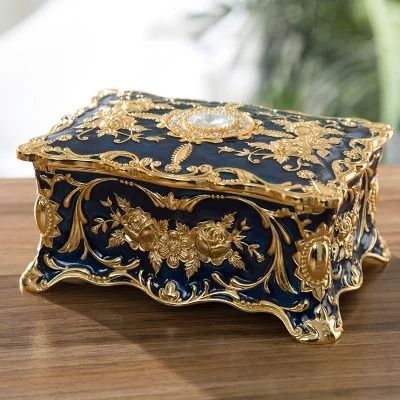 European Retro Inlaid Diamond Jewelry Box
