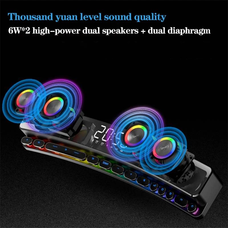 Premium Bluetooth Sound Bar with RGB Stereo Speaker & Deep Subwoofer Sound System