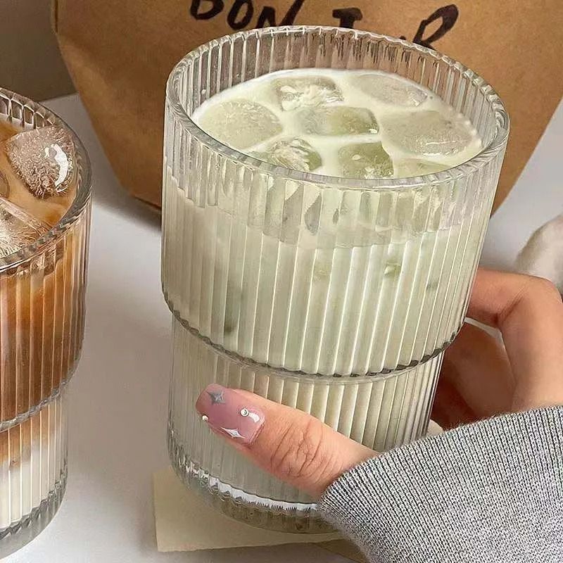 450ml Glass Cup with Lid and Straw Leakproof Heat Resistant Drinkware