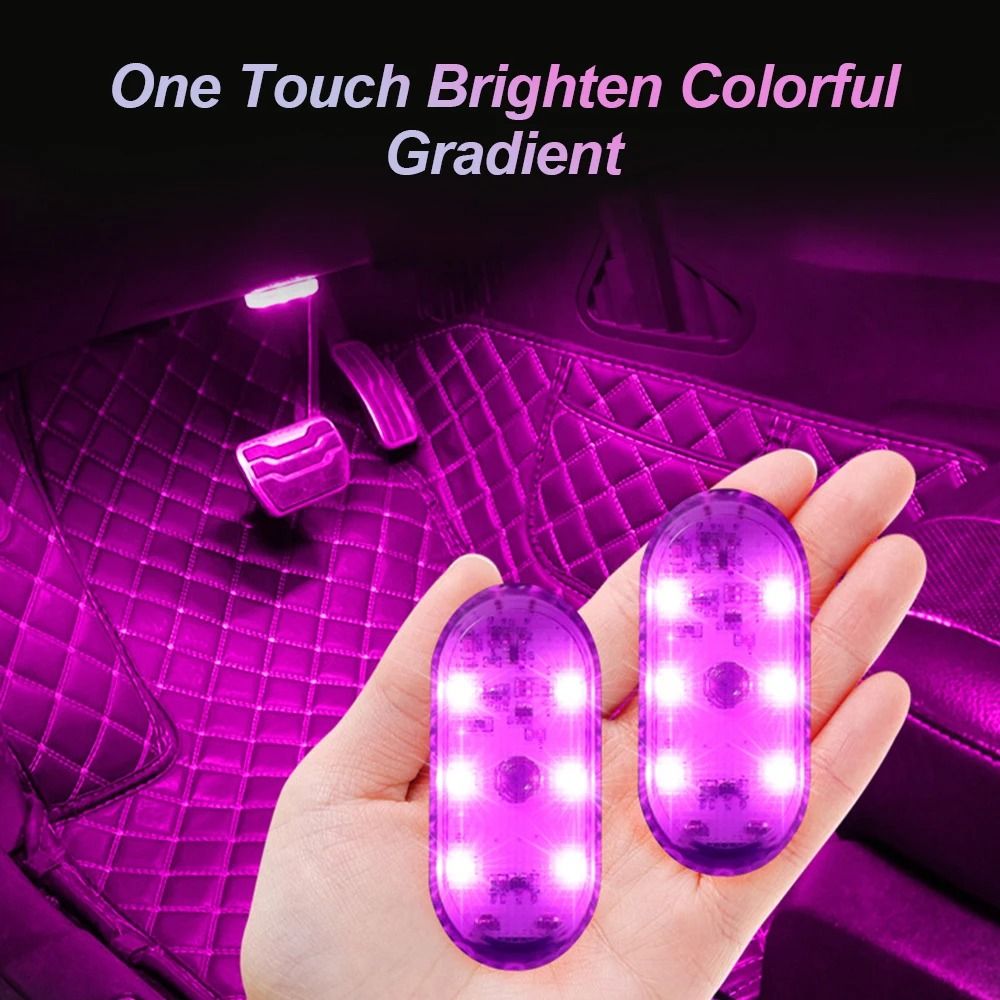 Multi Color Car Interior Wireless Touch LED Light USB Rechargeable