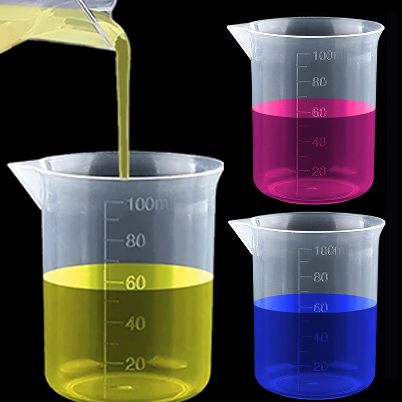 Plastic Lab Beaker, Graduated Mug Beaker Measuring Cup, Laboratory Volumetric Measuring Cups, Kitchen Tools