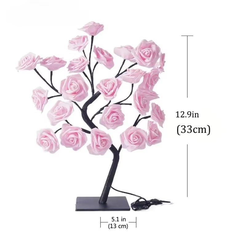 GlowBloom USB LED Rose Tree Table Lamp