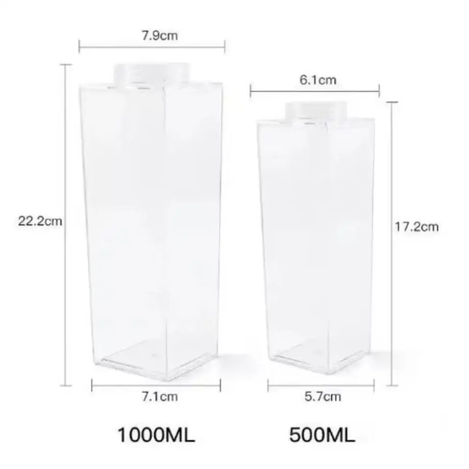 Transparent Milk Box Water Cup Large Capacity Plastic Drink Cup
