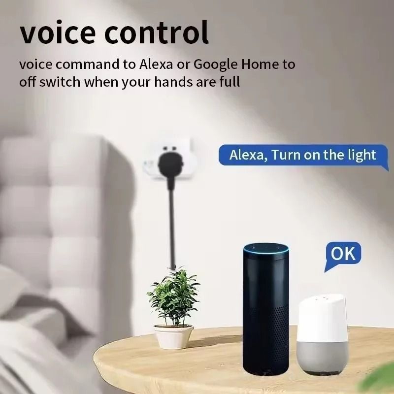 16A EU WiFi Smart Plug – Power Monitoring & Remote Control – Pro Voice Control Timer Works with Alexa & Google Assistan