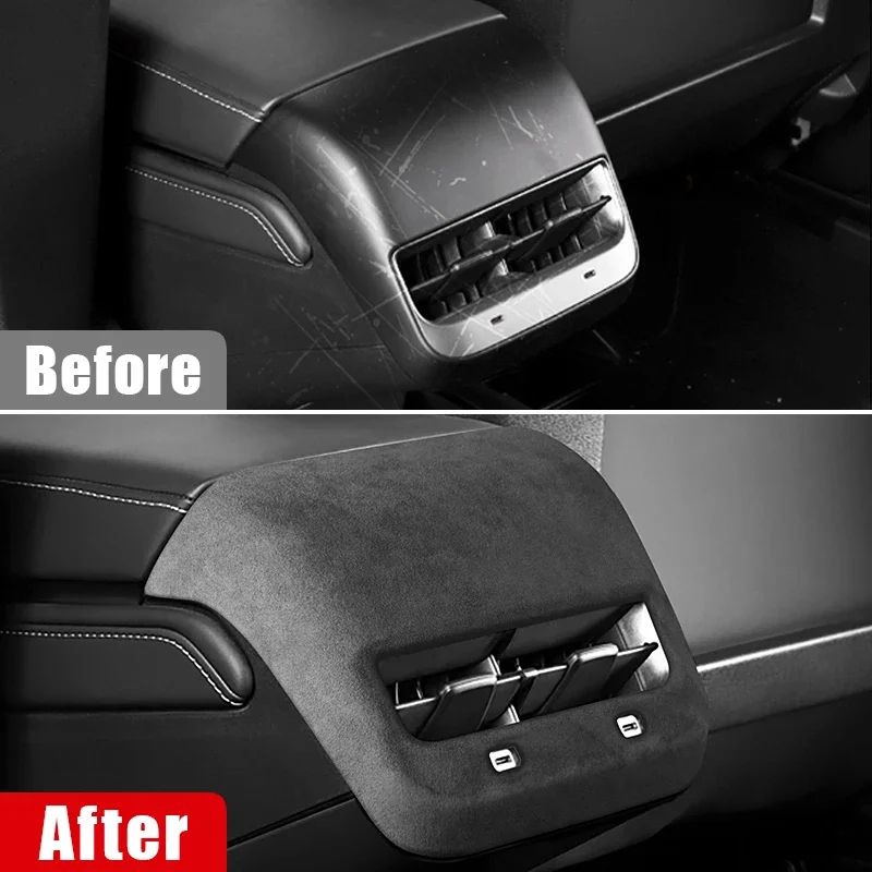 Tesla Rear Air Vent Trim Cover for Model 3 and Model Y – ABS Rear AC Vent Cover Interior Upgrade (2021–2023)