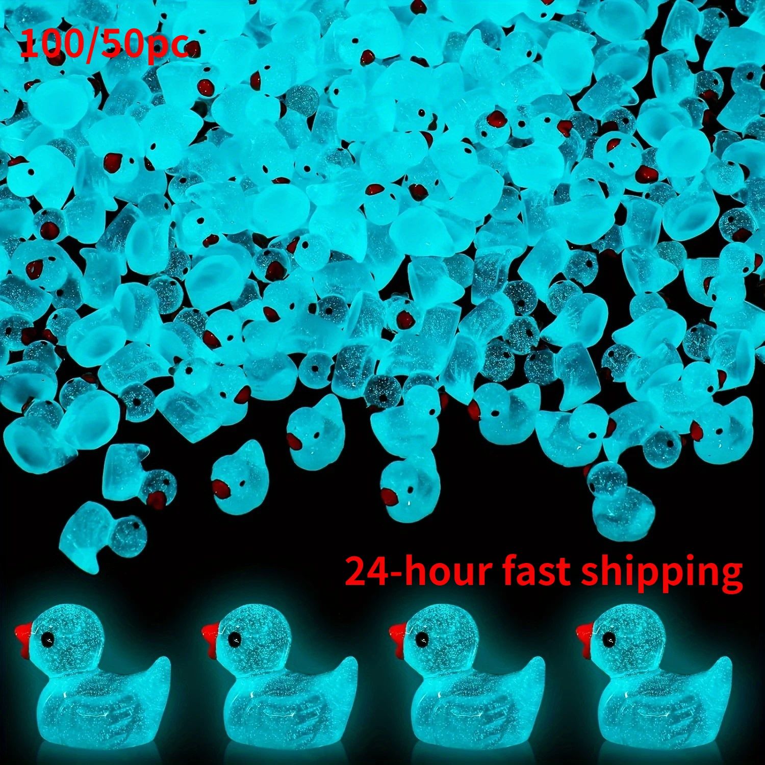 Glow-in-the-Dark Mini Ducks – Luminous Resin Ducks for Aquarium, Garden & DIY Decor