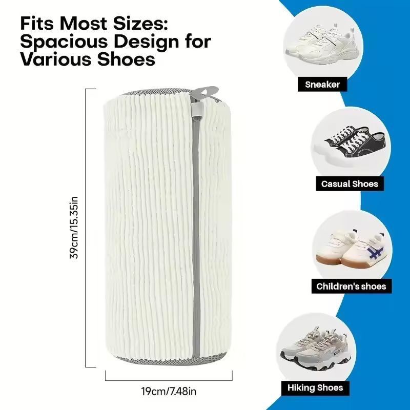 Reusable Sneaker Wash & Storage Bag Set - Machine-Washable Shoe Laundry Bags with Dust Covers