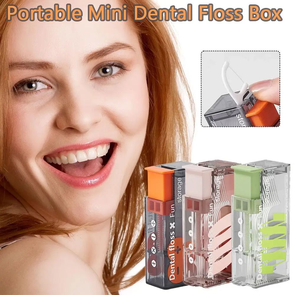 Refillable Pop-Up Dental Floss Dispenser, Portable Floss Storage Box for Clean On-the-Go Smiles
