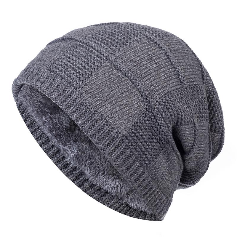 Unisex Plain Color Winter Hats, Warm Ski Beanie Cap Men Women, New High Quality Fur Lined Cotton Knitted Hat
