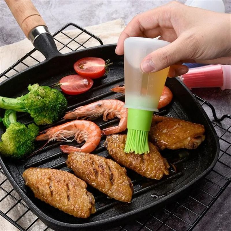 High-Temperature Silicone Oil Bottle Brush – Precision BBQ & Baking Dispenser