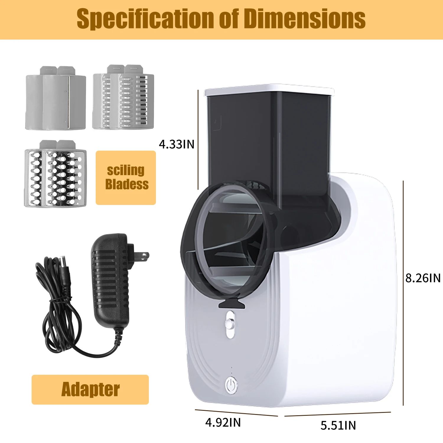 Electric Vegetable Slicer Salad Maker, Multifunctional Fruit Cutter & Cheese Grater