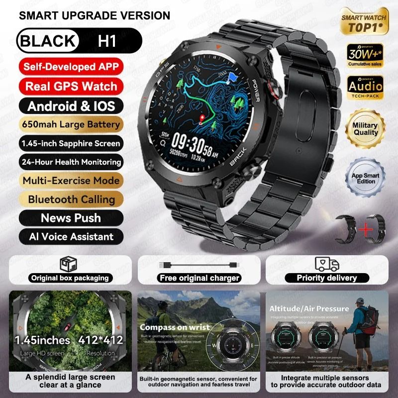 ActivePulse GPS Smart Watch Waterproof Fitness Tracker Bluetooth Call