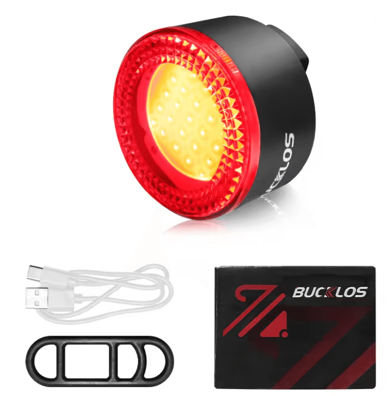 BUCKLOS Rechargeable Bike Light Set with COB LED Front and Rear Lamps