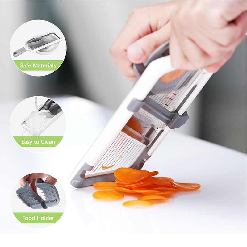Multi Handheld Mandoline Slicer with Adjustable Stainless Steel Blade Kitchen Veggie Chopper & Cheese Grater