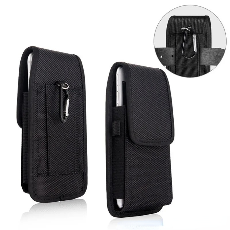 Tactical Phone Pouch Belt Holster Nylon Outdoor Waist Case with Card Holder