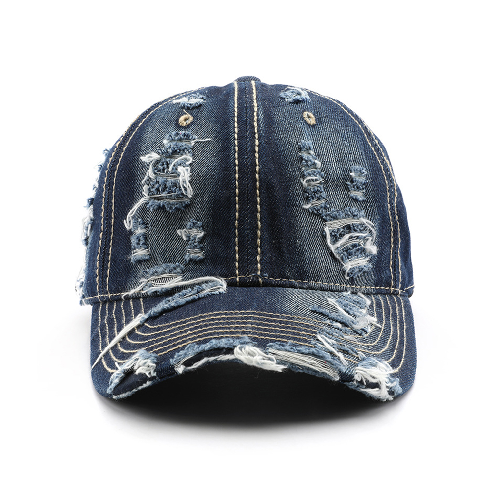 Vintage Washed Baseball Cap for Men, Summer Streetwear Blue Denim Caps, Luxury Brand Women Designer Hats