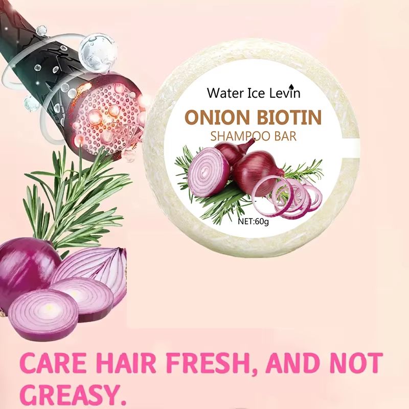 HerbaBoost Onion Biotin Shampoo Soap 2.12 oz Moisturizing Smoothing Rosemary Extract Hair Bar