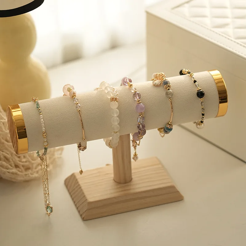 Jewelry Chain Hairband Watch Necklace Display Stand, T bar Bracelet Holder Rack, Gold Style