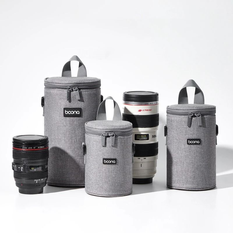 Oxford Camera Lens Cylinder Bag Padded Lens Sleeve for Mirrorless and DSLR Lenses