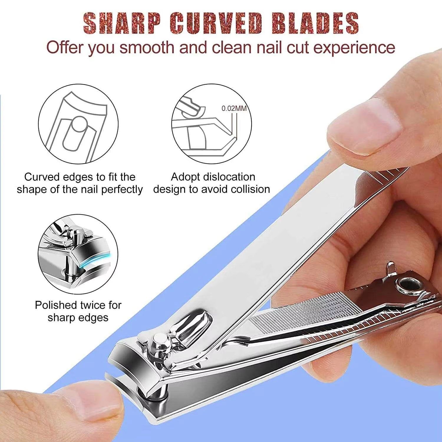 PrecisionEdge Premium Stainless Steel Nail Clipper Set with Built-In Nail File (2-Piece)