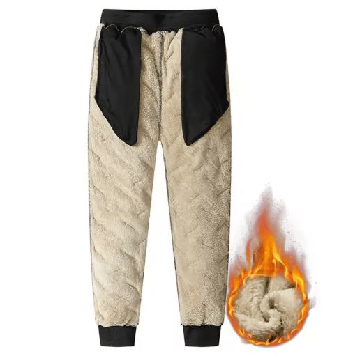 Mens Winter Plush Fleece Sweatpants Lambswool Thermal Waterproof Casual Pants