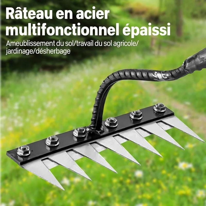 Heavy-Duty Carbon Steel Garden Hand Rake