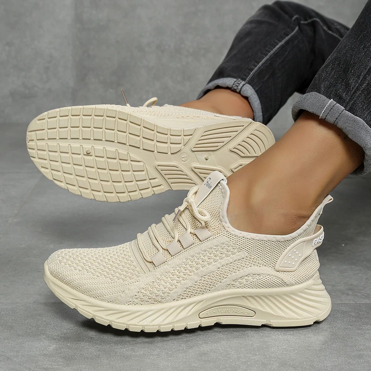 Fall KnitStride Womens Casual Sneakers - Breathable Everyday Walking Shoes