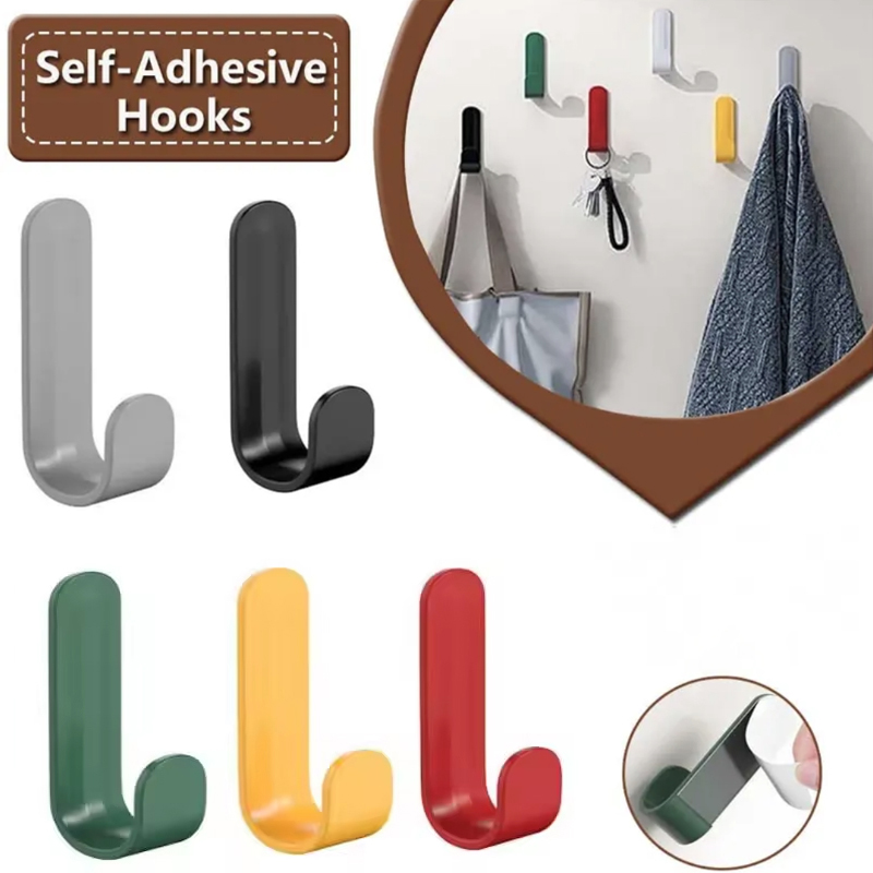 Colorful Sticky Hooks Without Punching, Perfect for Kitchen, Bathroom and Dormitory Use