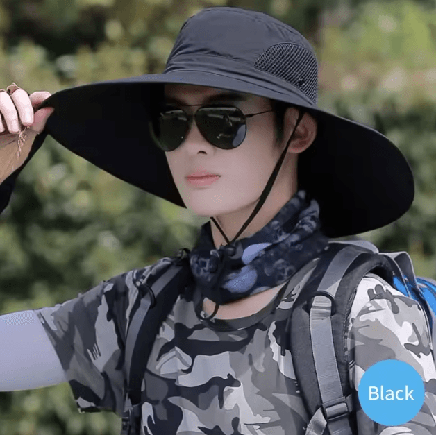 Breathable Mesh Sun Hat with Neck Flap UV Protection Fishing & Hiking Cap